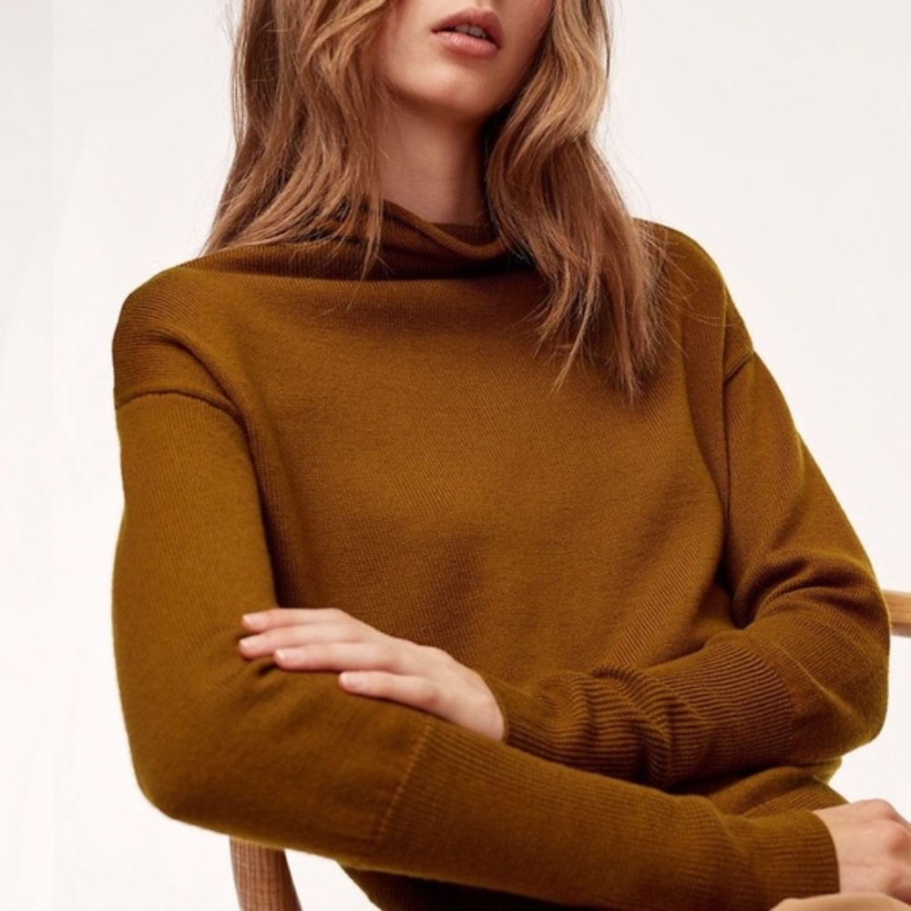 Aritzia Wilfred Cyprie Mock Neck Merino Sweater - Picture 2 of 5